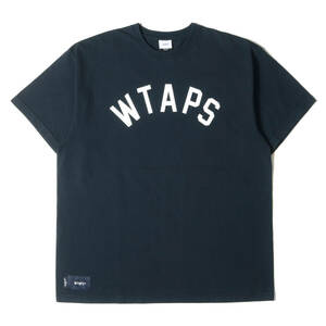 WTAPS ダブルタップス Tシャツ サイズ:L 22SS アーチロゴ ヘビーウェイト クルーネック 半袖Tシャツ LOCKER SS COTTON ネイビー トップス