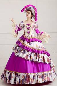 【KASYOSYOドレスショップ】無料オーダー カラードレスy061522　紫　バイオレット　舞台衣装