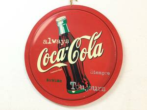 Coca-Cola コカ・コーラ 看板 大型 直径69.5cm ボタン 丸型 両面 プラ コカコーラグッズ ディスプレイ ヴィンテージ