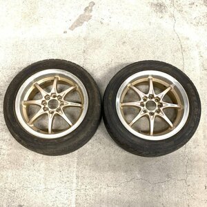 RAYS GR-N レイズ ホイール&ラジアルタイヤセット 2本セット 15x7.0JJ PCD100 8穴 OFF+43○現状品