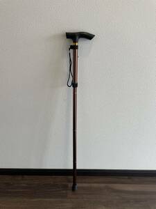 【④ブラウン】 折りたたみ 杖 ステッキ 軽量 アルミ製 アルミステッキ 5段階調整可能 歩行補助 高齢者 介護 登山 折り畳み杖