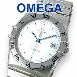 オメガ コンステレーション シルバー クォーツ デイト メンズ 時計 ブランド OMEGA QZ SS ブランド 稼働