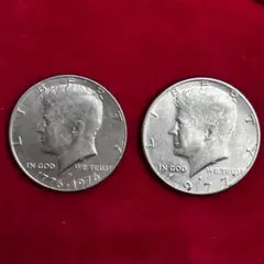 硬貨 アメリカ ケネディ50セント　２枚