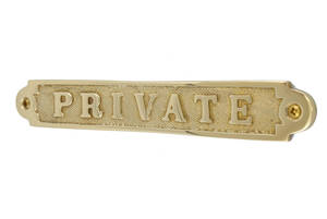 真鍮製　サインプレート（ドアプレート）　プライベート PRIVATE
