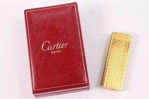 Cartier カルティエ ライター ガスライター 喫煙具 喫煙グッズ 金 ゴールド 着火未確認 ジャンク品 箱有り 5610-KS