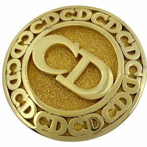 クリスチャンディオール Christian Dior ロゴ ラウンド ブローチ CD 丸型 ブローチ GP ゴールド レディース 【中古】