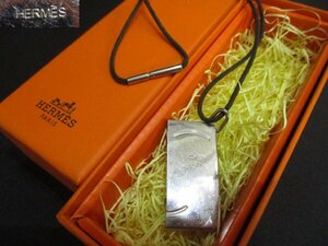 1703 HERMES エルメス シルバー ネックレス 合わせ箱付 約2×4cm/ブランド アクセサリー チョーカー