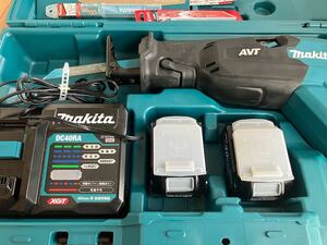 マキタ makita 充電式レシプロソー 充電器 40V Makita レシプロソー 40Vmax ケース 変え刃有 中古 バッテリーx2 電動ノコギリ 純正