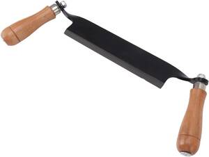 ドローシェーブナイフ 8.3インチ ストレートドローシェーブ 木工ツール 炭素鋼ブレード ドローナイフ 木製ハンドル付き 木工皮剥