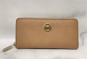 【中古】マイケルコース Michael Kors 長財布 財布 MKロゴ レディース ラウンドファスナー