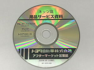 トヨタ ネッツ店 用品サービス資料 クルーガー ハイブリッド ヴィッツ レジアスエース 2005年4月発行 TOYOTA