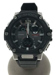 CASIO◆ソーラー腕時計_G-SHOCK/アナログ/GRY/BLK