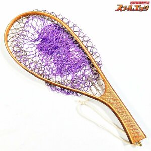 ★☆【ハンドメイド】 渓流用カーブランディングネット タモ網 全長44cm 内径14.3cm x 30.5cm 自重95.1g マス K_100★☆e04377