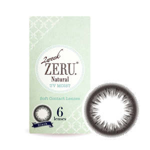 2week ZERU. Natural ブラック 1箱6枚 ツーウィーク ゼル ナチュラル カラコン　