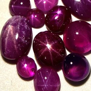 (天然スタールビー11点おまとめ)m 20ct 裸石 宝石 star ruby コランダム 紅玉 jewelry corundum ジュエリー K
