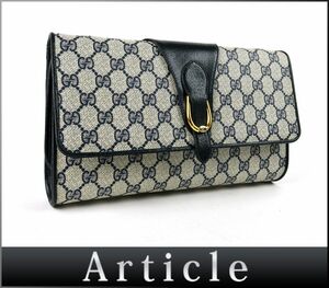 176460◆GUCCI グッチ オールドグッチ GG柄 クラッチバッグ セカンドバッグ 904.02.050 PVC レザー ネイビー メンズ レディース/ B