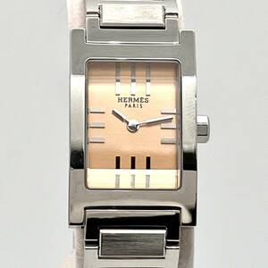 【可動品】HERMES TA1.210 タンデム クォーツ オレンジ文字盤 腕時計※2023年9月電池交換済