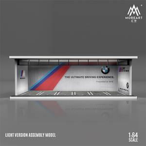 1/64　MOREART　ガレージ　ジオラマ　照明付き　BMW　ミニカー　模型　製作　ミニチュア●Ｇ６