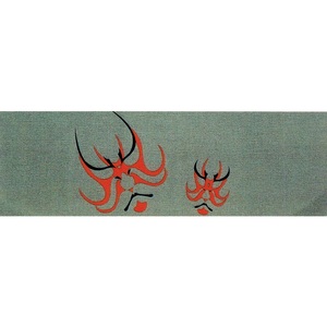 手拭「隈取　歌舞伎」シルクプリント　てぬぐい　歳122米6189