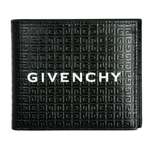ジバンシー 財布 メンズ GIVENCHY 二つ折り札入れ ロゴ エンボス加工レザー ブラック BK608NK1LQ 001