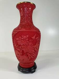 t04 堆朱 花瓶 中国 中国美術 花器 古美術 唐物 置物