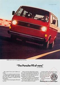 ポスター★VW バナゴン 1983年 広告ポスター 『The Porsche 911 of vans』★Ｔ3/フォルクスワーゲン・ヴァナゴン/Vanagon