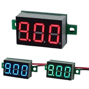 【新品】デジタル 電圧計 緑 2線式 DC3.2v～DC30v Green グリーン 電圧計測