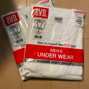 送料無料　新品　B.V.D. 丸首半袖Tシャツ2枚セット　サイズL 白ホワイト　送料込み