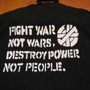 美品　CRASS Tシャツ　FIGHT WAR NOT WARS DESTROY POWER NOT PEOPLE　t-shirt パンク クラス　反戦　90s　 / napalm death