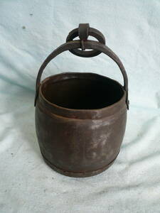 ●吊り茶釜　湯沸し釜　囲炉裏　銅製？　＃茶道具　古物