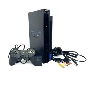 【5477】SONY ソニー PS2 Playstation2 プレイステーション2 SCPH-30000 本体 コントローラー メモリーカード コード 黒 ブラック ゲーム機