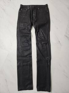 【レア】2007年 エディ期 ディオールオム コーティング加工 ブラック デニム 31 / Dior Homme 黒 メンズ ジーンズ パンツ