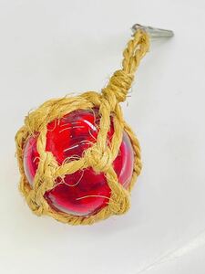 珍品　レトロ【浮き球】ガラス製　赤　red レアカラー　ビン玉 現状品