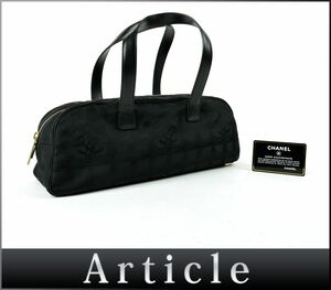 176588〇美品 CHANEL シャネル ニュートラベル ミニボストンバッグ ハンドバッグ A15828 10番台 ナイロン レザー ブラック 黒/ B