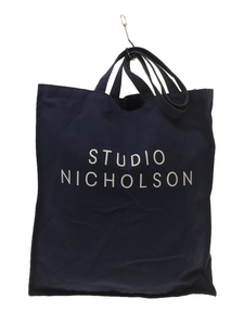 STUDIO NICHOLSON◆トートバッグ/コットン/NVY/ネイビー