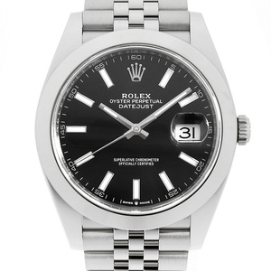 ロレックス デイトジャスト41　 126300 ブラック バー 5列 ジュビリーブレス ランダム番 中古 メンズ 腕時計