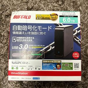 新品未開封 外付けHDD BUFFALO HD-LX6.0U3D 6TB USB3.0 ハードウェア暗号化ソフト搭載