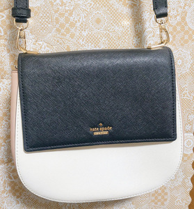 kate spade new york　ケイトスペード　ショルダーバッグ 黒×ベージュ×白　Cameron Street Byrdie　レザー　PXRU6912