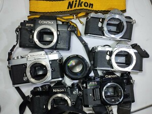 【リサイクル】 NIKON FE NIKKOR 50mm 1.2 CONTAX RTS PENTAX ME CANON AE-1 PROGRAM フィルムカメラまとめてジャンク品 1円スタート骨董品