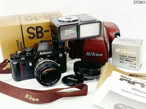 ★シャッターOK◎ Nikon ニコン F3 アイレベル NIKKOR 50mm 1:1.4 一眼レフ フィルムカメラ ボディ レンズ SB-12 ストロボ 2332K5-14