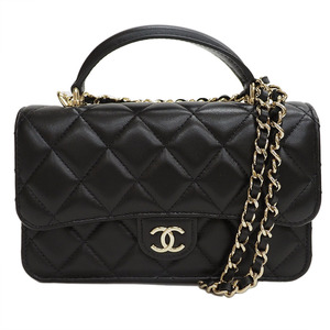 シャネル フラップ フォンケース ミニマトラッセ チェーンショルダーバッグ AP3226 ブラック レディース スマホケース CHANEL 未使用 中古