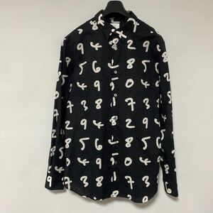 美品 ポールスミス ナンバリング ブラック シャツ L paul smith 数字 プリント SHIRT black