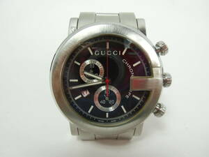 【１円スタート】GUCCI グッチ 腕時計 G CHRONO クロノ 101M YA101309 SS クオーツ アナログ 黒文字盤 カレンダー付 メンズ CHRONOSCOPE