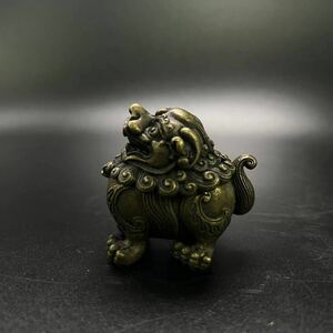 中国 銅製 貔貅 古美術 置物 香炉 古銅鏡 瑞獣 古玩