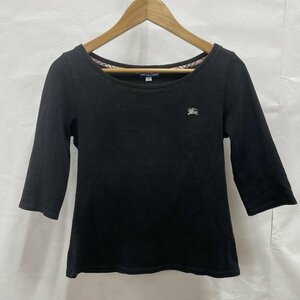 バーバリー BURBERRY BLUE LABEL カットソー 七分袖 ワンポイント刺?ロゴ FAF97-627-10 BLK 日本製 三陽商会 38 BLK Tシャツ Tシャツ