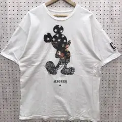 Disney neff コラボ  スター ペイズリー 花 柄 ミッキー Tシャツ