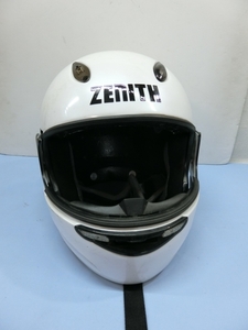 ●●ZENITH YJ-6 ヘルメット シールド付 パールホワイト ワイズギア バイク チンガード付き ジャンク USED 94658●●！！