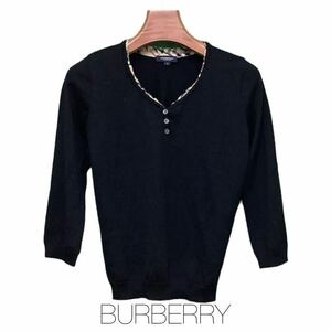 Burberry, バーバリー, 長袖 ,セーター ,黒 ,古着, 2サイズ