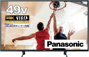 パナソニック 49V型 4K液晶テレビ TH-49GX755 4Kダブルチューナー内蔵/無線接続/ブラウザ/youtube/Amazon/画面分割/netflix/hulu　引取可能