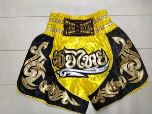 【新品】【THAI BOXING】 キックボクシング ムエタイパンツ 黄色　子供用　キッズSサイズ